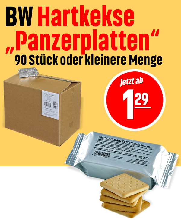 Bundeswehr Hartkekse „Panzerplatten“, 90 Stück o. kleinere Menge